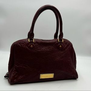 Marc By Marc Jacobs Leather Women's Expandable Satchel, Maroon/ Gold